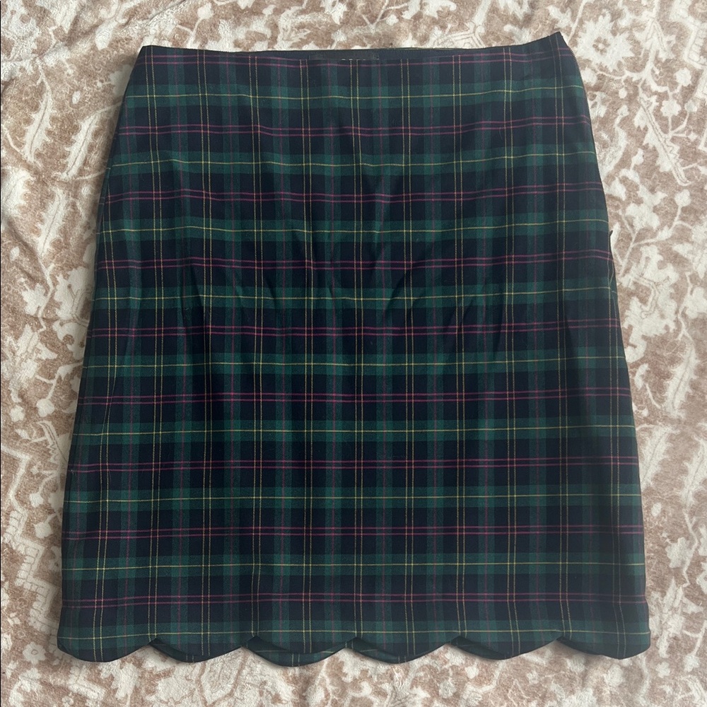 Talbots Plaid Pencil Skirt in Green and Red